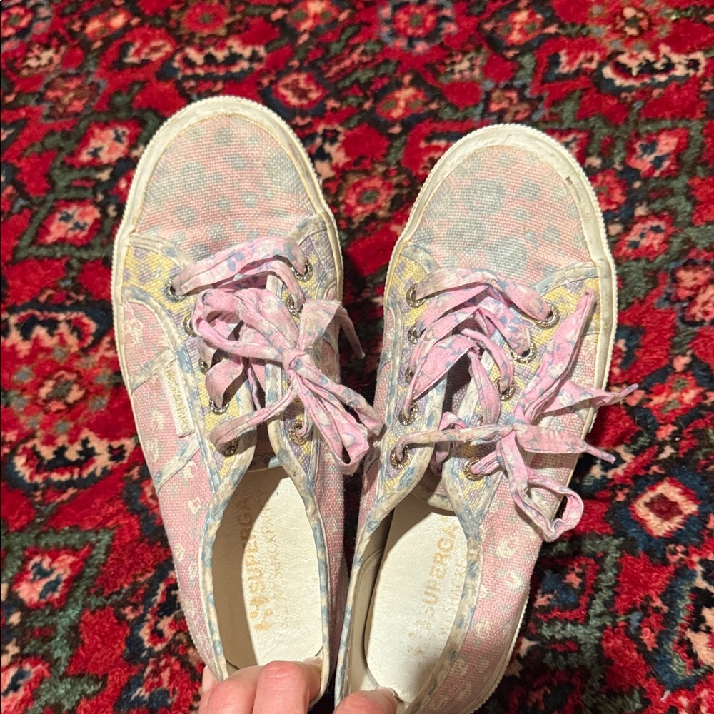 Loveshackfancy Superga Women's Sneakers in Pink and Cream